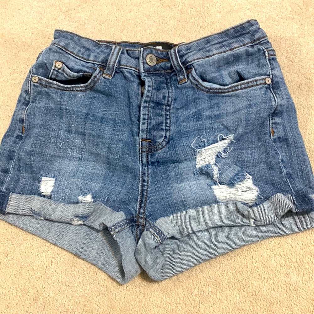 High Rise blue jean shorts